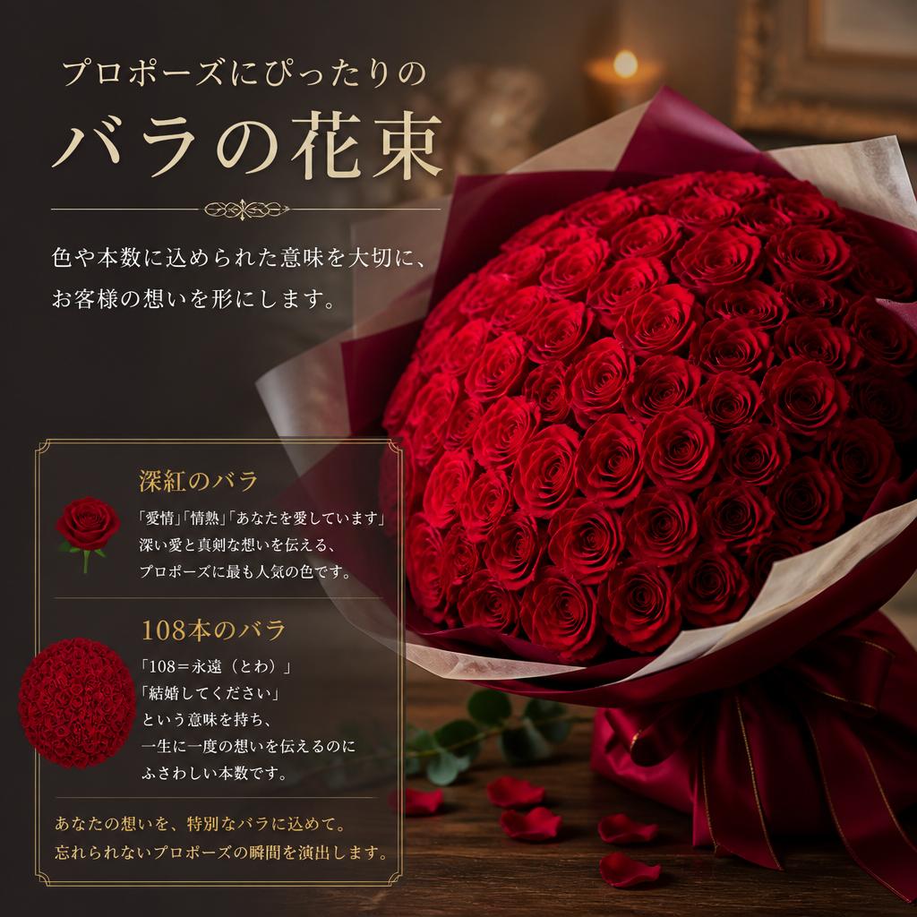 愛を込めたバラの花束