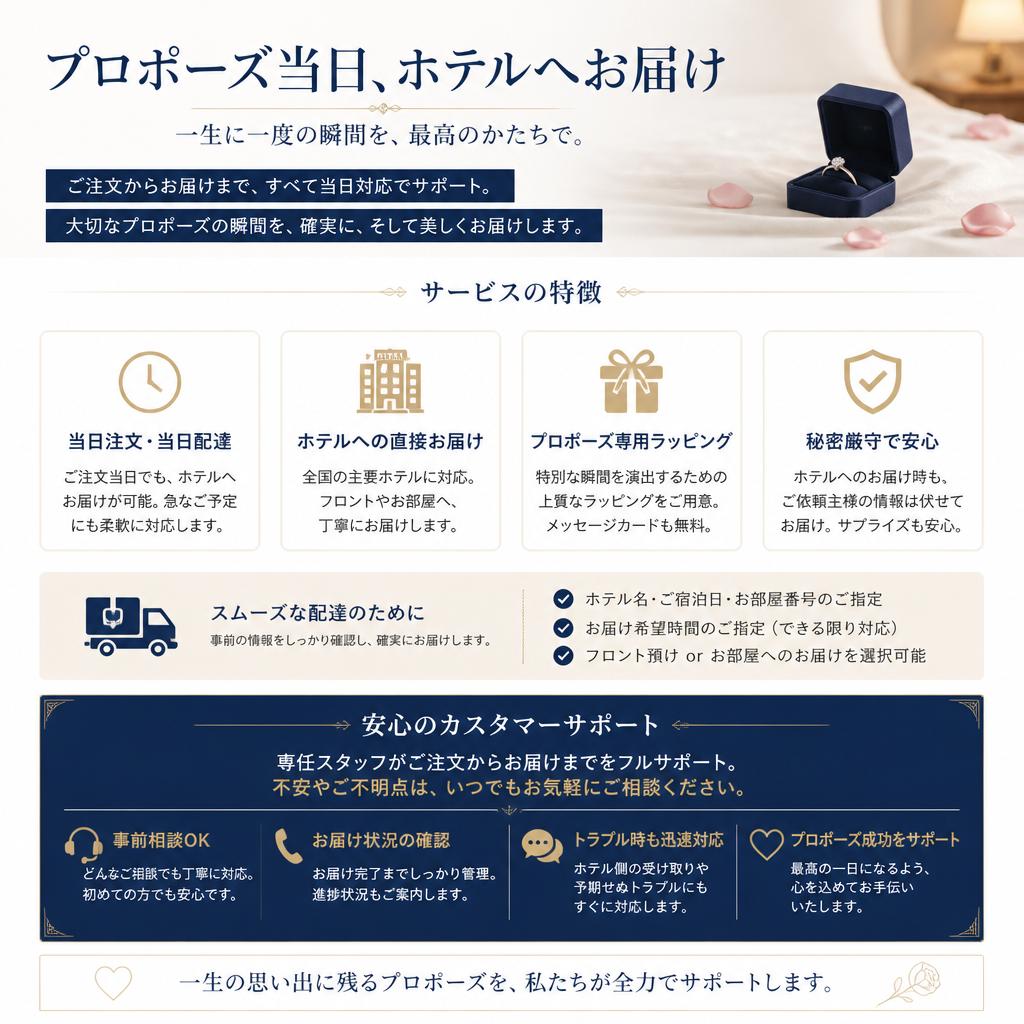 ホテルへの配達サービスのご案内
