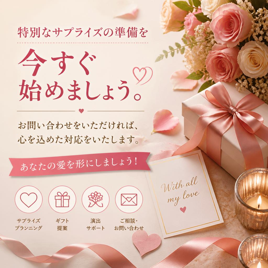 今すぐサプライズの準備を！