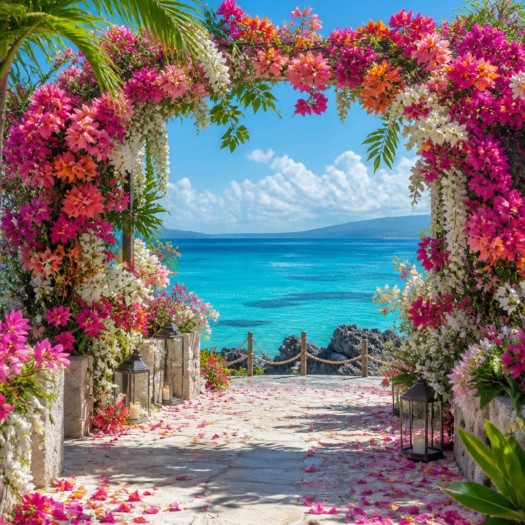 恩納村の美しい花で、特別な瞬間を演出します。